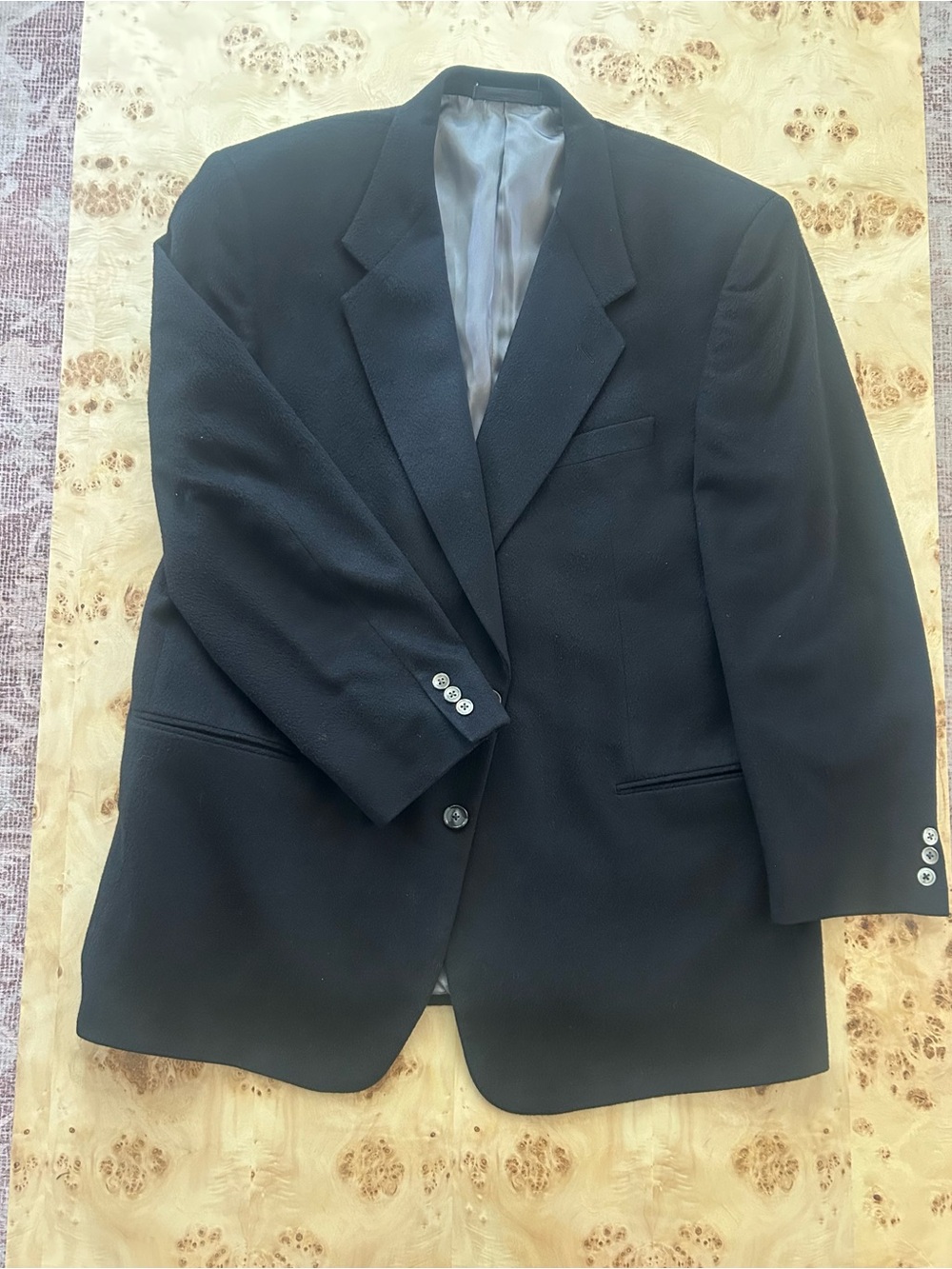 Charles Jourdan Paris Union Made in USA Black Single Breast Cashmere Blazer